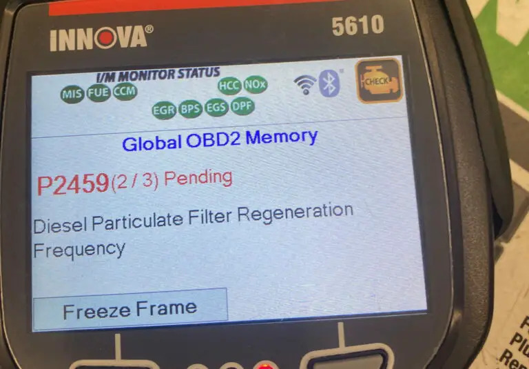 P2459 code is found in diesel vehicles