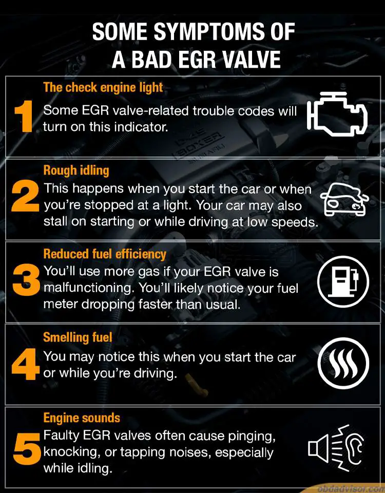 These are a few signs can warn you about a dirty or malfunctioning EGR valve