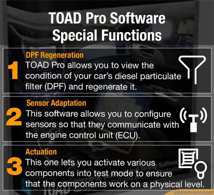 Special functions of Toad Pro Software