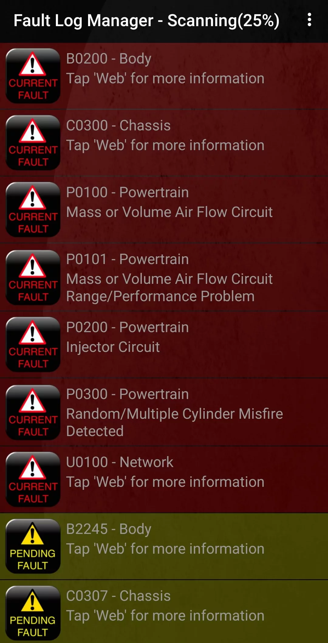 torque pro code reading