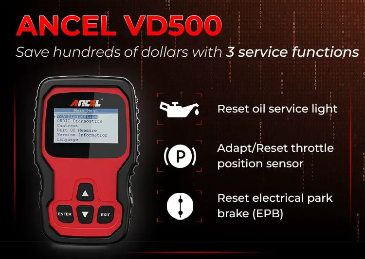ancel vd500 service functions