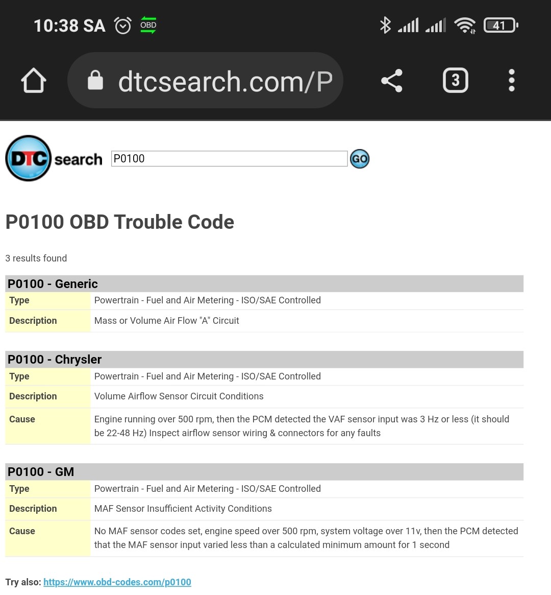 torque pro code definition 