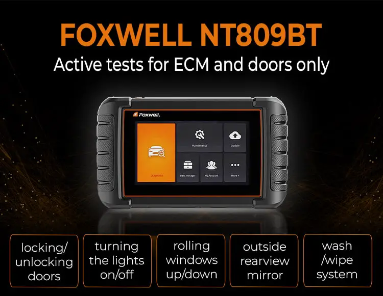 foxwell nt809bt active tests for ecm and doors