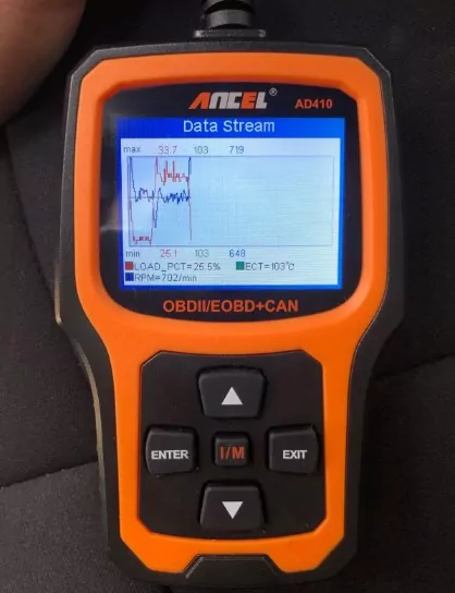 Ancel AD410 can show live data as graph 